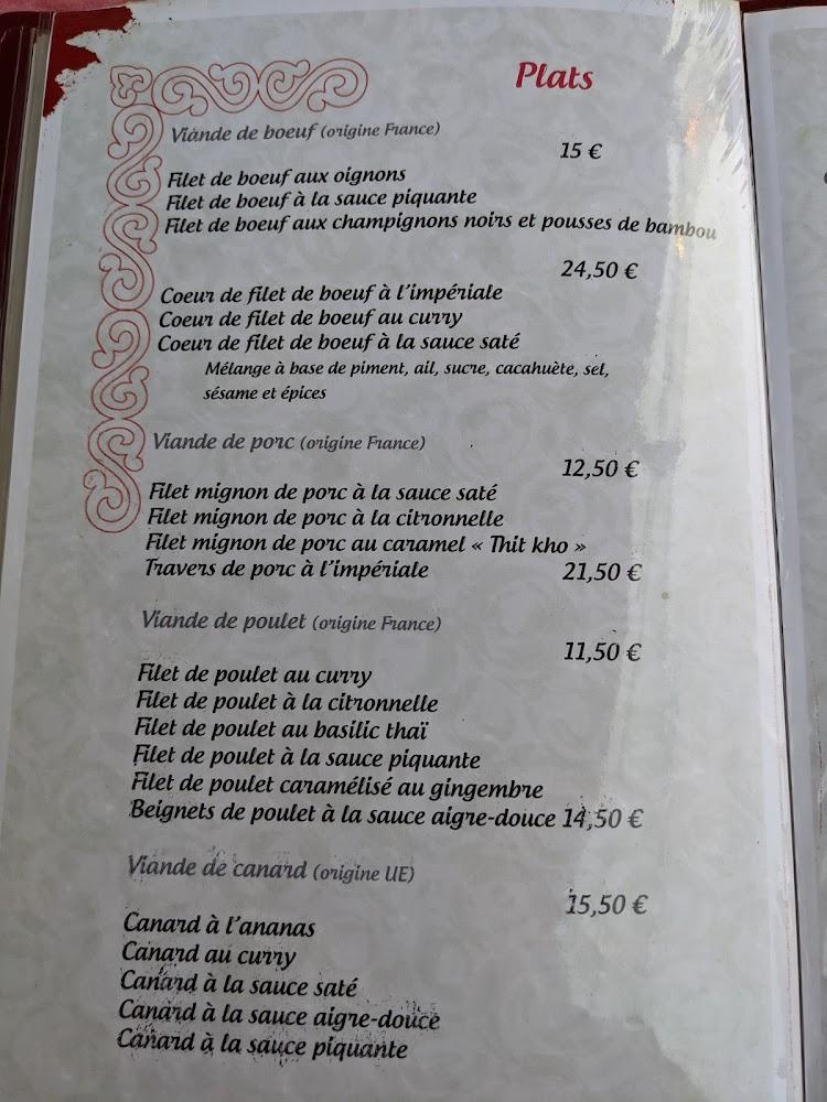 Restaurant La Baie d'Halong - Menu Image 4